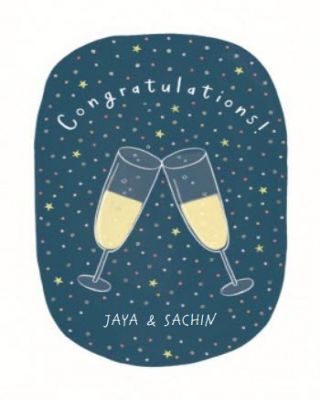 Champagne Glass Illustration Personalised Congrats Card