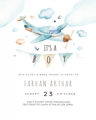 Toy Airplane Baby Shower Invitation