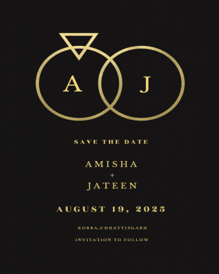 Buy Customized Connected rings Save the Date Card