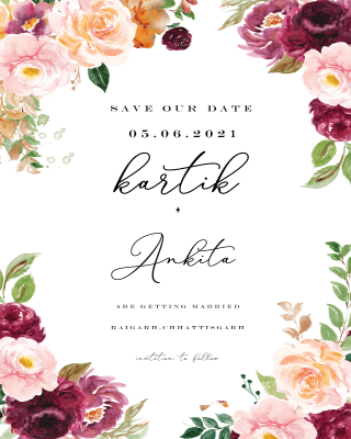 Autumnal Maple Save the Date Invitation Card