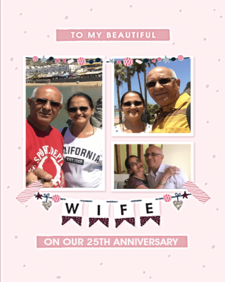 To My Beautiful Wife Modern Anniversary Card