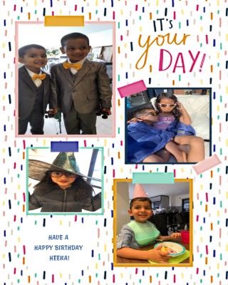 Super Colourful Its Your Day Multiphoto Happy Birthday Card