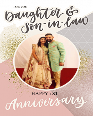 For You Daughter Soninlaw Happy 1st Anniversary Card