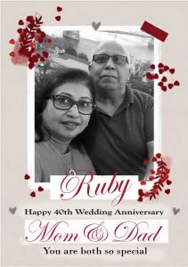 Ruby 40th Anniversary Photo Upload Card For Mum & Dad