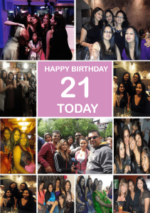 Multiple Photo Upload Happy Birthday 21 Today Card